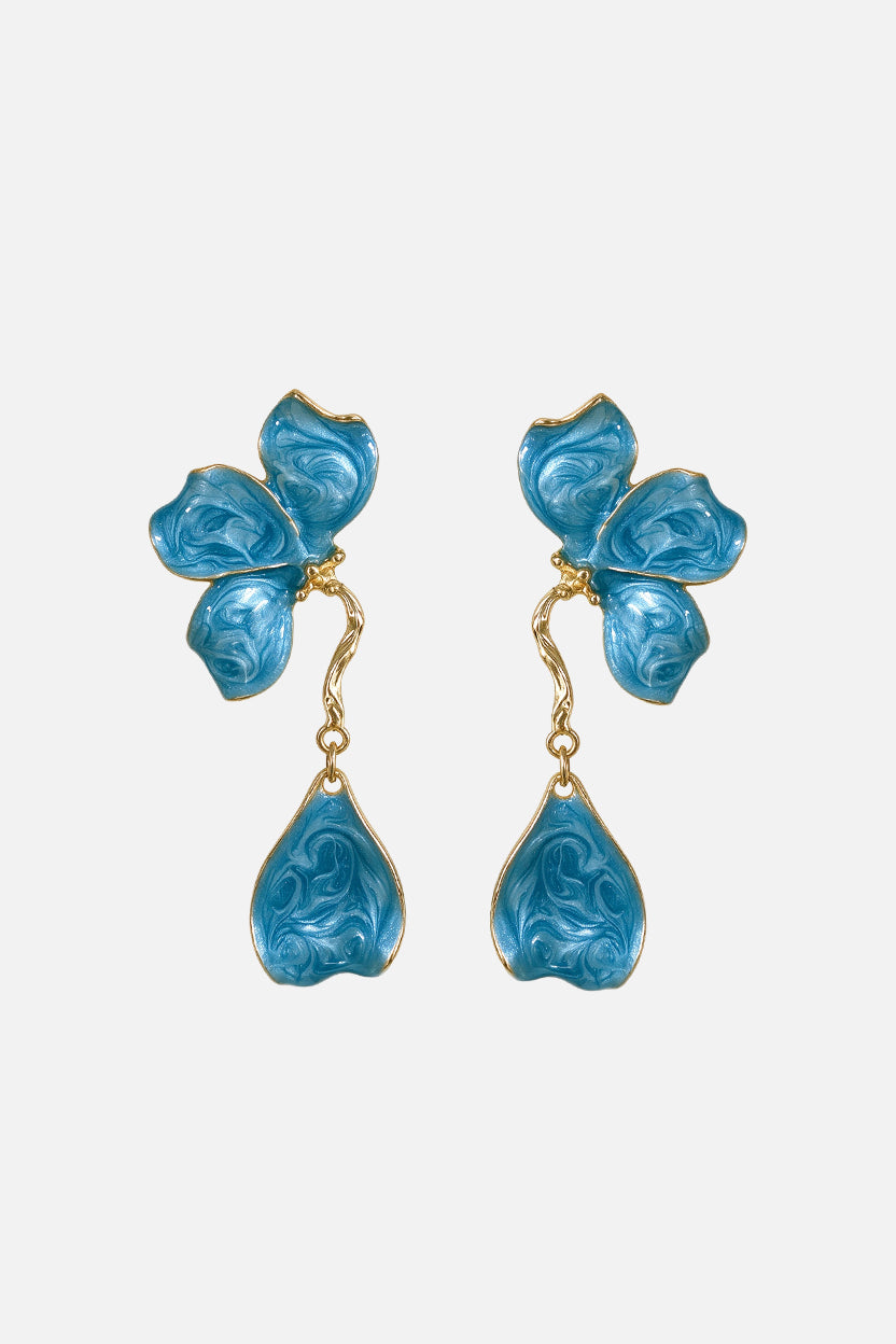Lagoon Petal Drop Earrings
