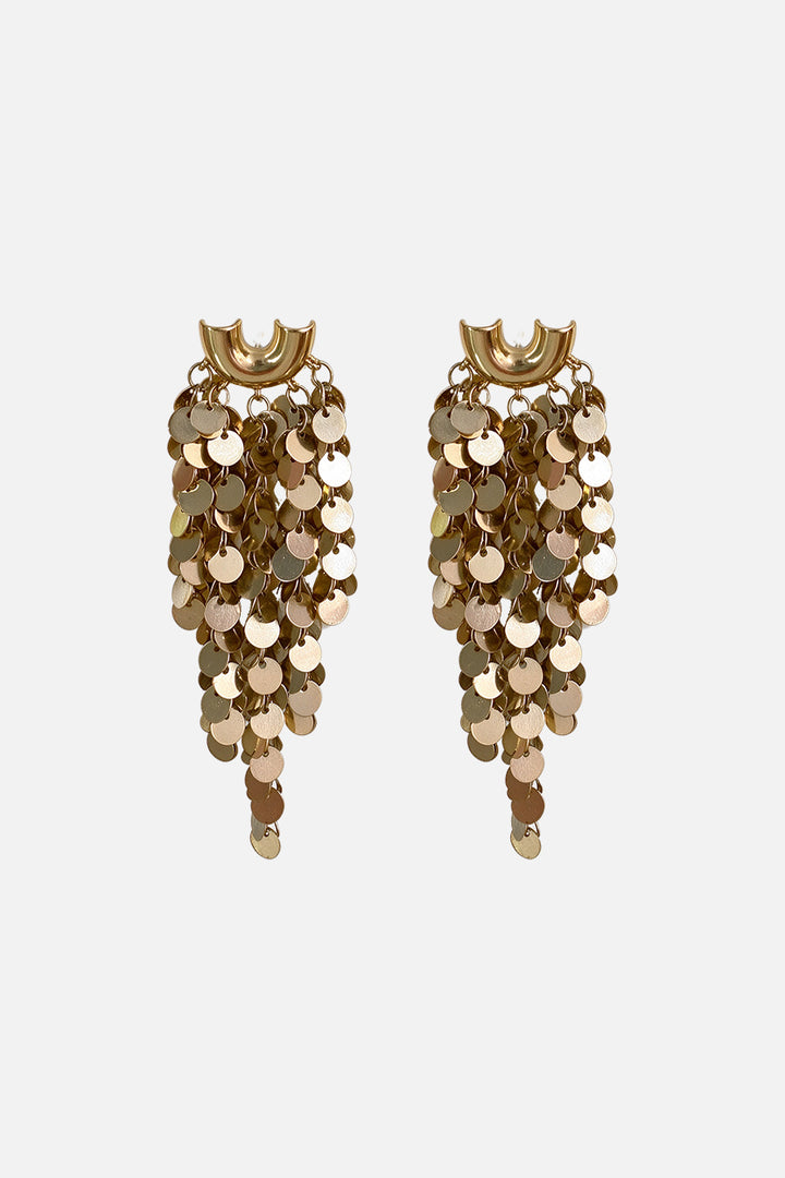 Sunfall Disc Fringe Earrings