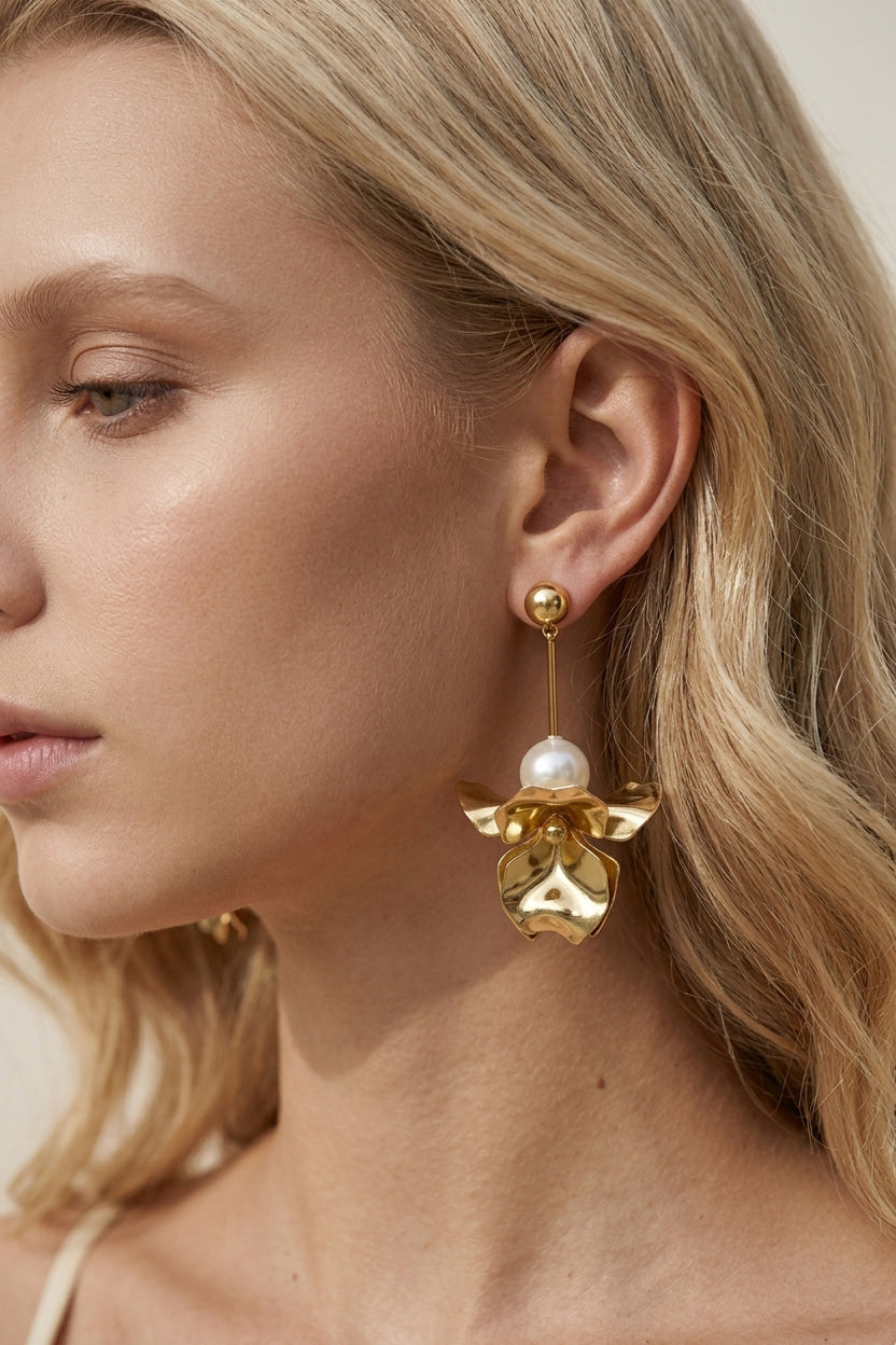 Moonflower Stem Earrings