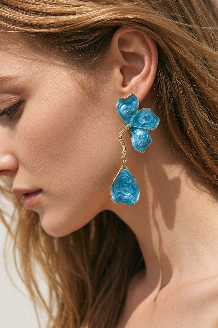Lagoon Petal Drop Earrings