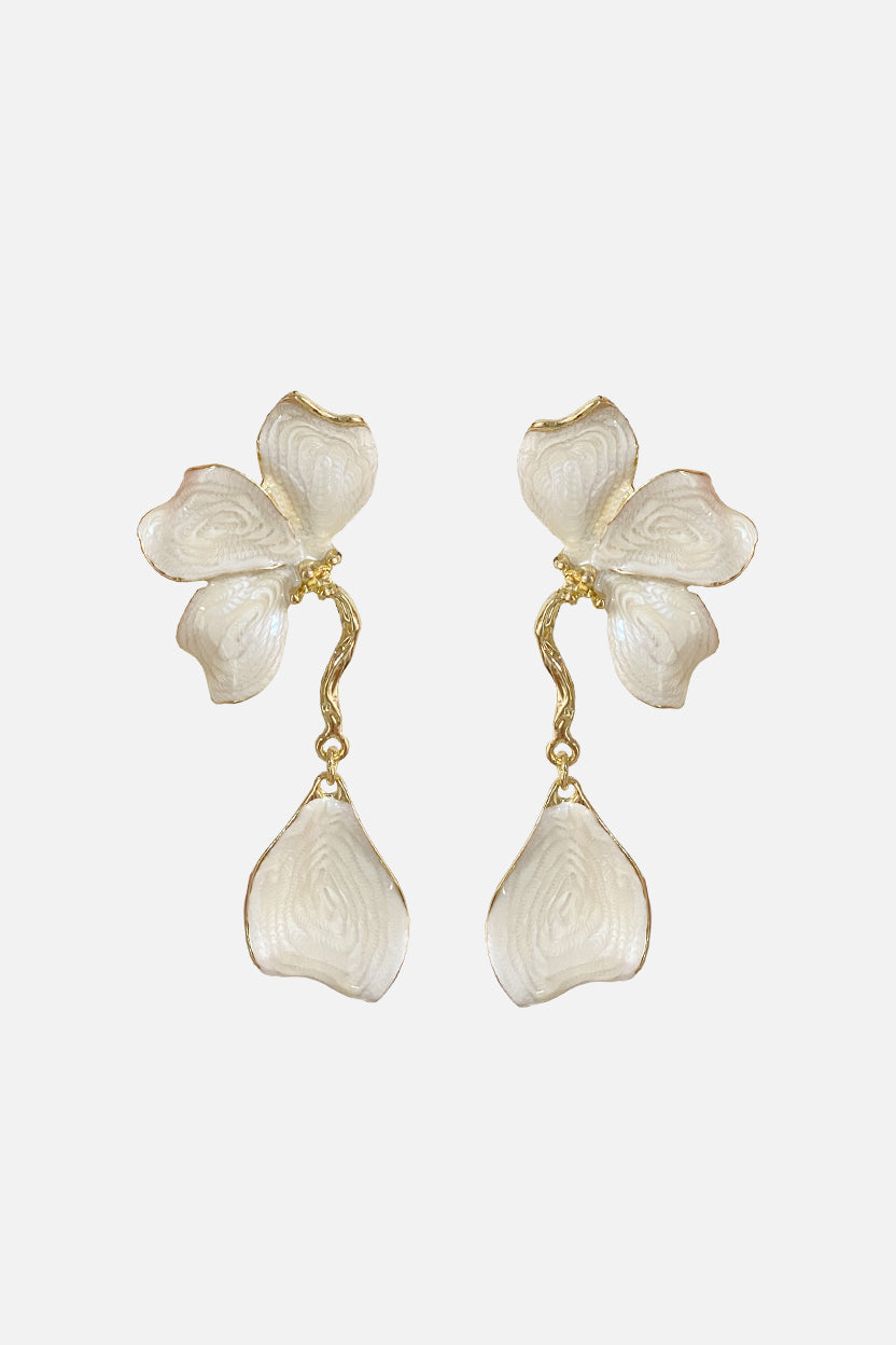 Ivory Bloom Drop Earrings