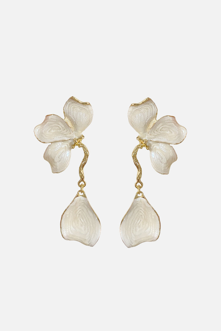Ivory Bloom Drop Earrings