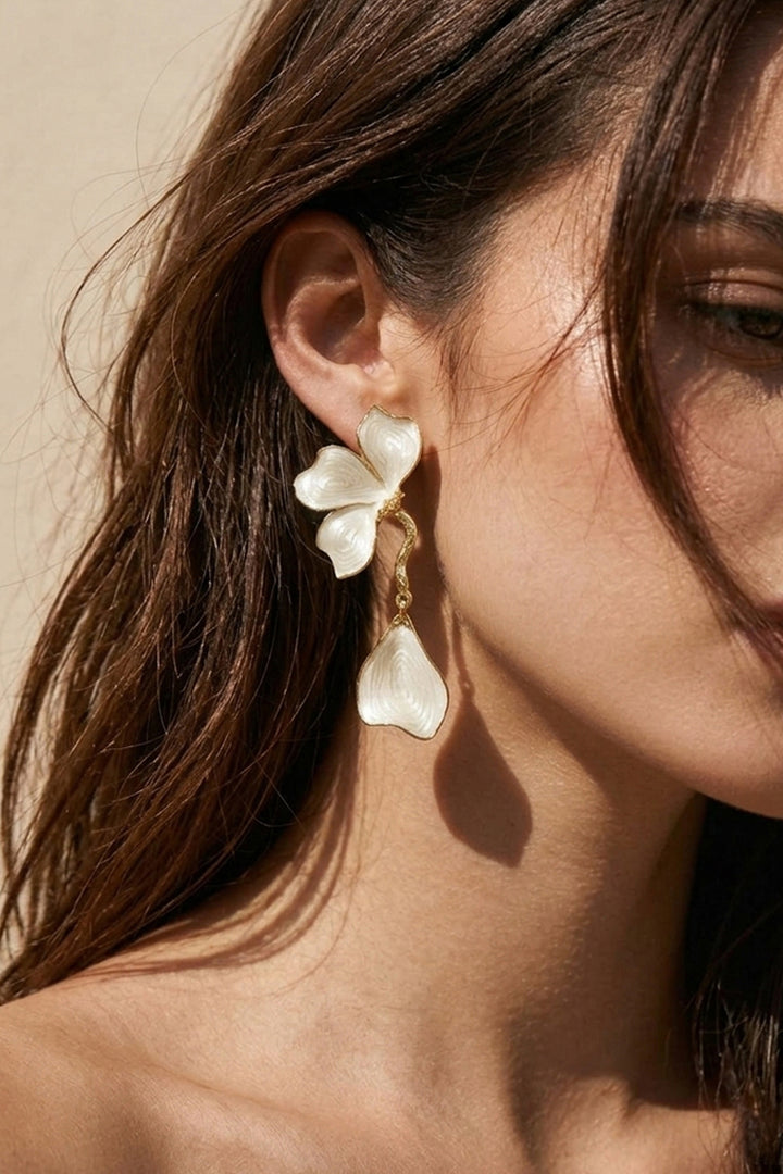Ivory Bloom Drop Earrings