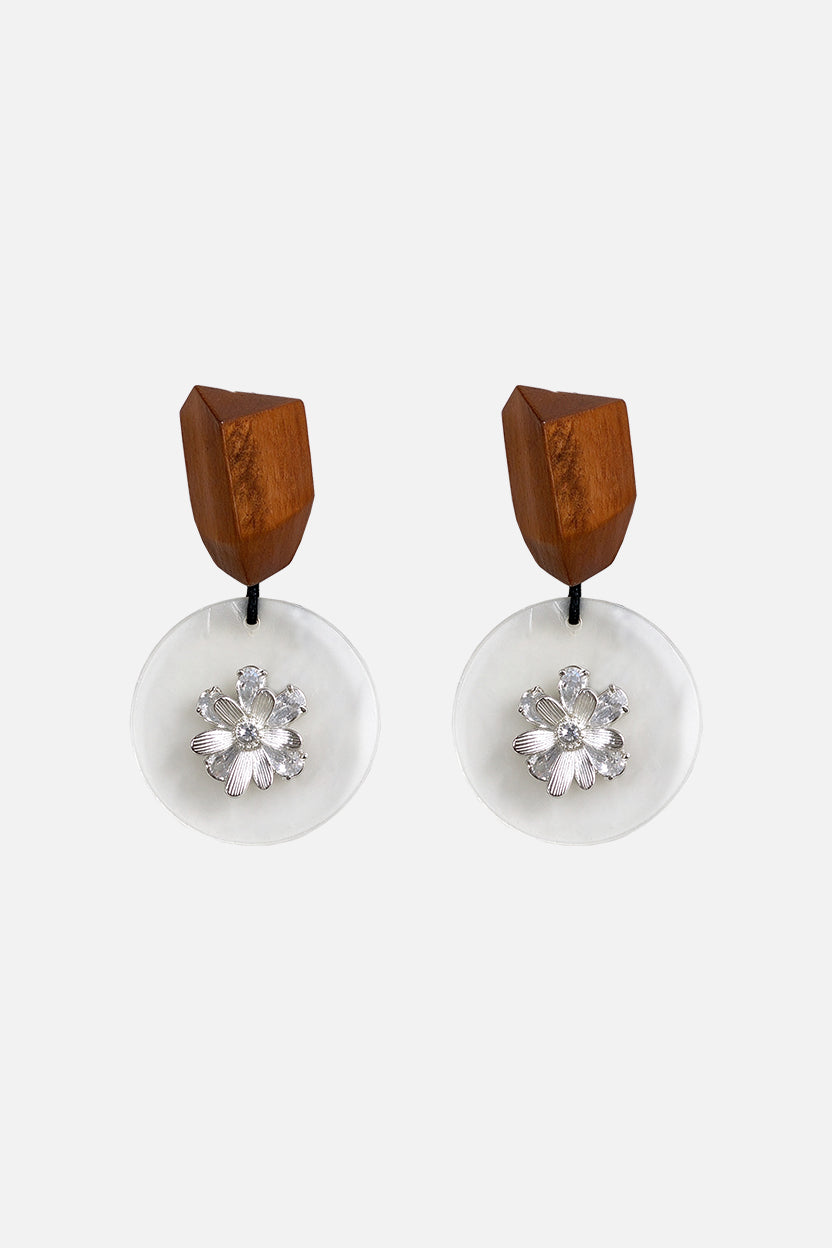 Botanical Circle Drop Earrings