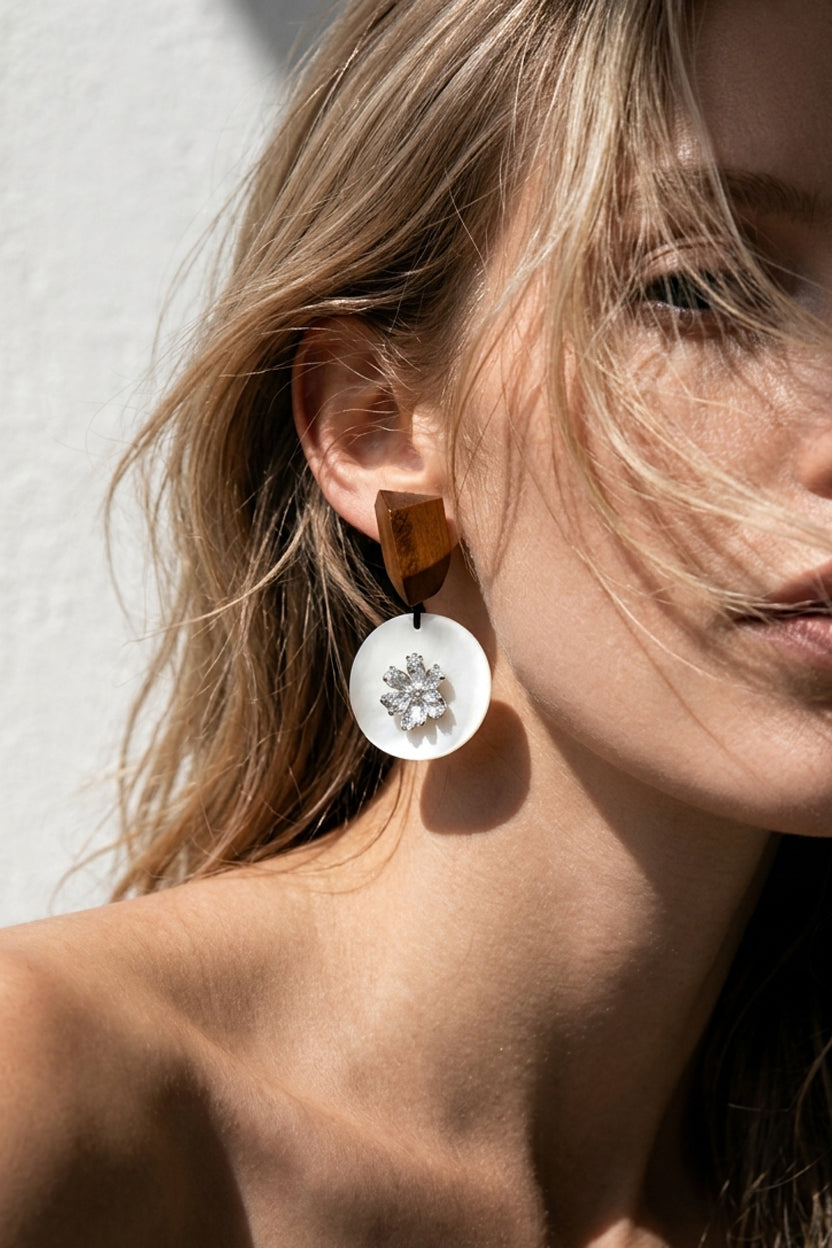 Botanical Circle Drop Earrings